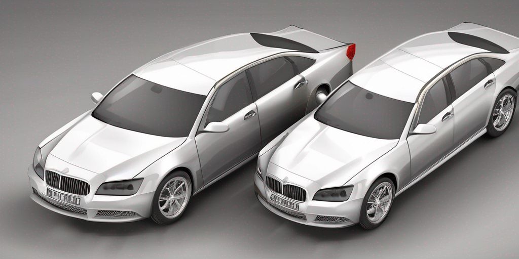 3D-Rendering zweier Autos